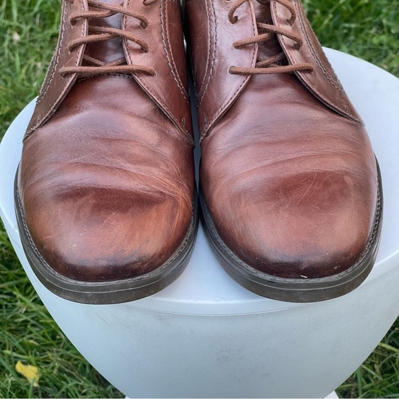 Clarks Shoes Mens 12 Brown Leather Plain Toe Oxford Lace Up Cushioned Ortholite - Picture 6 of 13